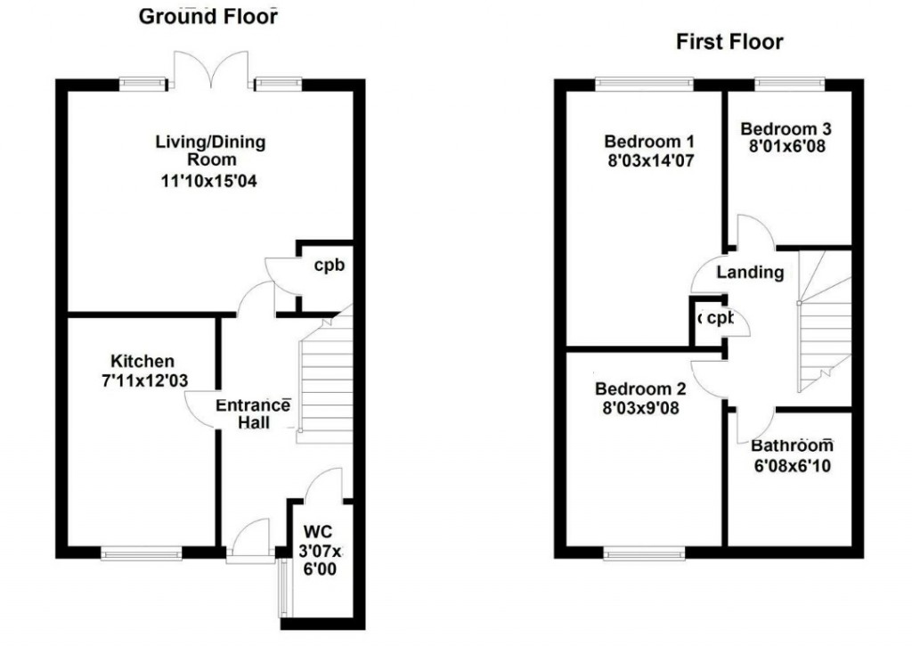 Floorplans For Farnborough Close, CORBY