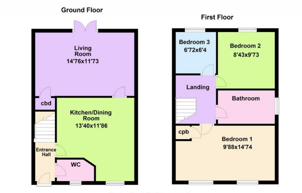 Floorplans For Purbeck Drive, Corby